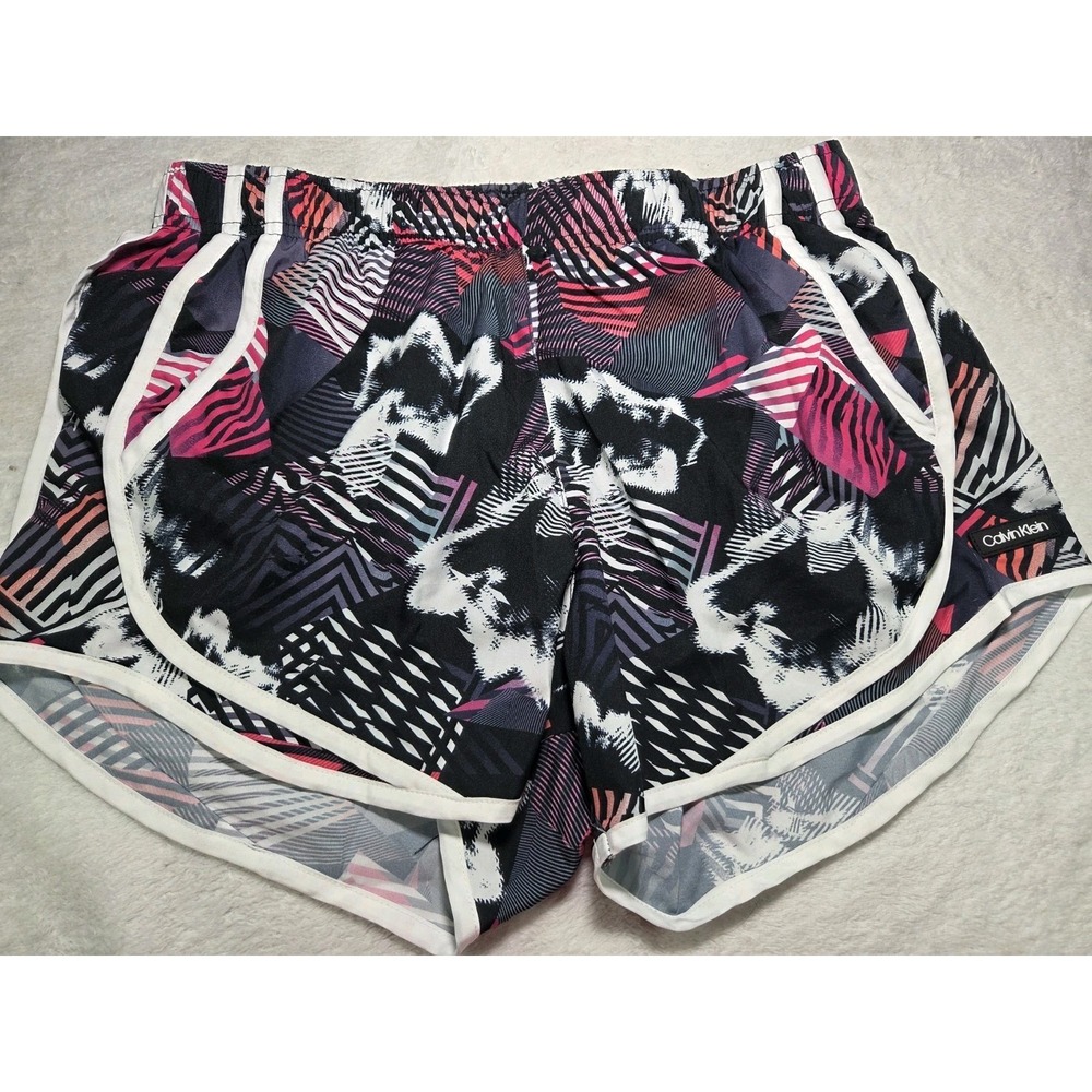 Calvin Klein Performance Women's Athletic Shorts Small Neon Print Running Gym